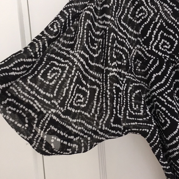 LOFT Sheer Overlay Patterned Tie Dress - Picture 7 of 9